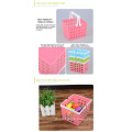 Fashion portable plastic basket storage with handle